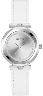 Guess Analoog Horloge Van Echt Leer Wit - T/U