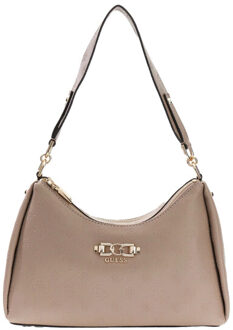 Guess Anise double zip schoudertas - maat One size Taupe