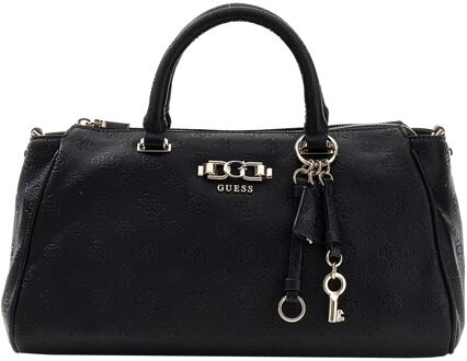 Guess Anise Large Box Satchel black logo handtas dames Zwart - H 23 x B 34 x D 12 cm