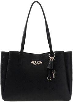 Guess Anise Multi Comp tote bag black logo schoudertas dames Zwart - H 28 x B 40 x D 14 cm