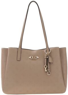 Guess Anise Multi Comp tote bag dark taupe logo schoudertas dames - H 28 x B 40 x D 14 cm
