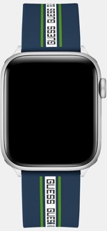 Guess Apple Watch-Bandje Van Silicone Blauw - T/U