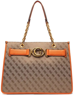 Guess Aviana Tote Tas Guess , Brown , Dames - ONE Size