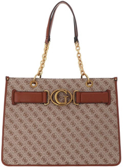 Guess Aviana Tote Tas Guess , Brown , Dames - ONE Size