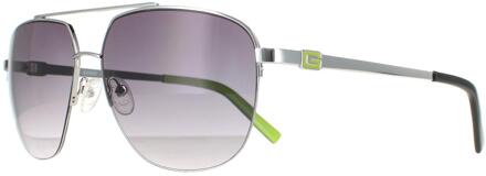Guess Aviator unisex glanzend licht nickeltin rookgradiënt GF5065 - maat Zilver