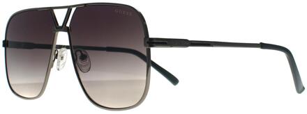 Guess Aviator Unisex Shiny Light Nickeltin Smoke Grey Gradient GO00066 Grijs - One Size