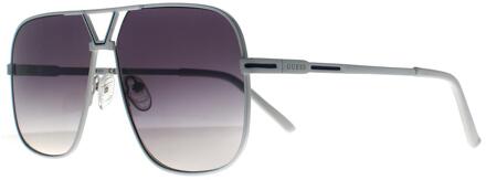 Guess Aviator Unisex White Smoke Grey Gradient GO00066 - maat Wit