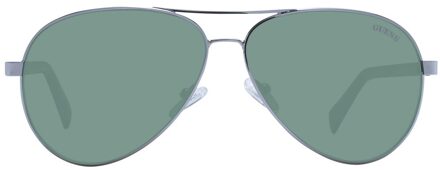 Guess Aviator Zonnebril Metalen Montuur Groene Lens Grijs - One Size