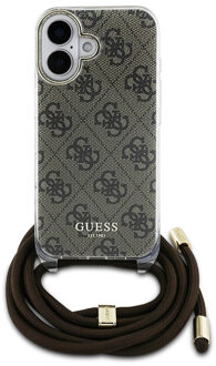 Guess Backcover met koord 4G Print voor de Apple iPhone 16 - Bruin
