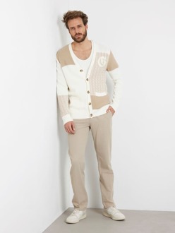 Guess Beige Cardigan Sweater Slim Fit Guess , Multicolor , Heren - Xl,M,S