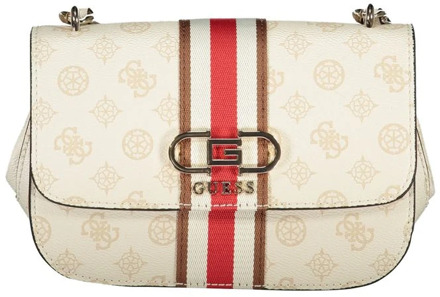 Guess Beige Handtas met Verstelbare Kettingriem Guess , Beige , Dames - ONE Size