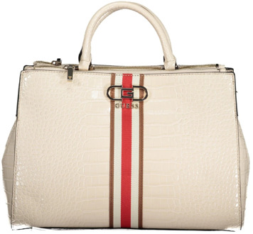 Guess Beige handtas met verstelbare schouderband en meerdere compartimenten Guess , Beige , Dames - ONE Size