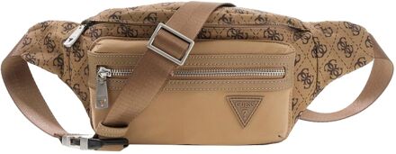 Guess Berlin Bumbag M beige\brown heuptas crossbody tas heren Multicolor - H 14.5 x B 26 x D 6 cm