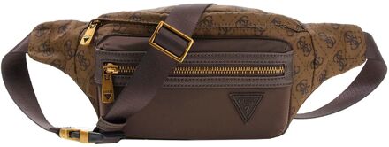 Guess Berlin Bumbag M coffee heuptas crossbody tas heren Bruin - H 14.5 x B 26 x D 6 cm