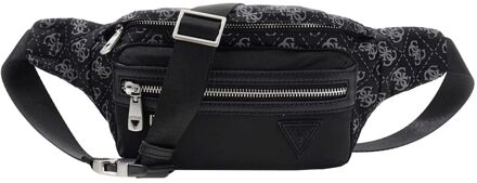 Guess Berlin Bumbag M dark black heuptas crossbody tas heren Zwart - H 14.5 x B 26 x D 6 cm
