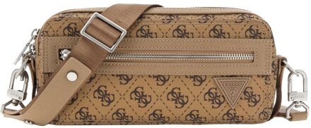 Guess Berlin Camera Bag S beige brown schoudertas heren Bruin - H 11 x B 23 x D 6 cm