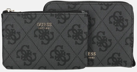 Guess Berta sieraden organizer en paspoort/pennenetui coal logo Zwart multi