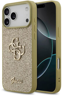 Guess Big 4G Logo Backcover Grained voor de Apple iPhone 17 Pro Max - Goud
