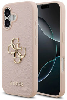 Guess Big 4G Logo Backcover Grained voor de Apple iPhone 17 - Roze