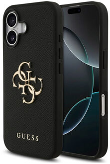 Guess Big 4G Logo Backcover Grained voor de Apple iPhone 17 - Zwart