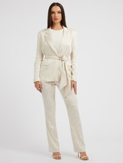 Guess Blazer Met Riem Crème