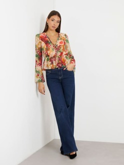 Guess Blouse Van Crinkle-Chiffon Bloemmotief - S