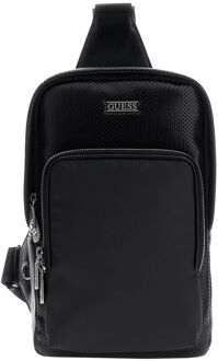 Guess Boston Crossover black crossbody tas heren Zwart - H 30 x B 18 x D 7 cm