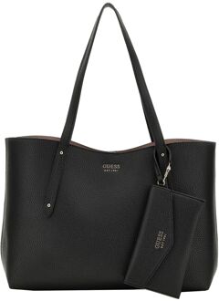 Guess Brenton tote bag black schoudertas dames Zwart - H 27 x B 48 x D 13 cm