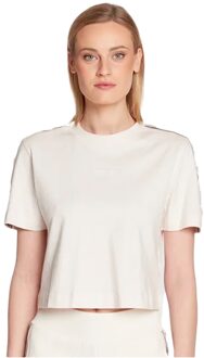 Guess Britney Crop Tee voor vrouwen Guess , White , Dames - M,Xs
