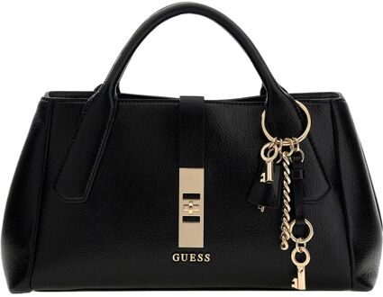 Guess Brooke High Society Satchel black handtas dames Zwart - H 19 x B 34 x D 11 cm