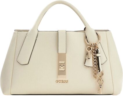 Guess Brooke High Society Satchel off white handtas dames Wit - H 19 x B 34 x D 11 cm