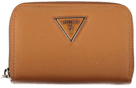 Guess Bruine Marl Rits Dames Portemonnee Guess , Brown , Dames - ONE Size