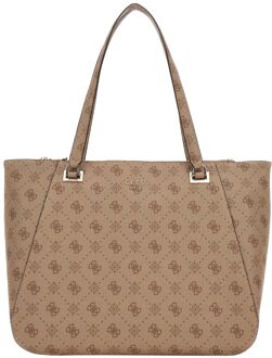 Guess Calebra tote bag latte logo schoudertas dames Bruin - H 34 x B 40 x D 15 cm