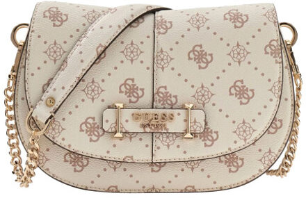 Guess Carrie logo flap schoudertas Geel - One size