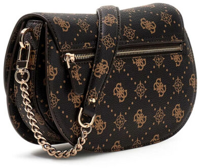 Guess Carrie logo flap schoudertas - maat One size Bruin