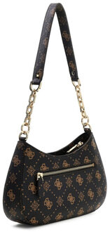 Guess Carrie logo top zip schoudertas - maat One size Bruin