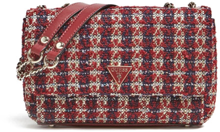 Guess Cessily Schoudertas Tweed Rood multi - T/U