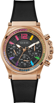 Guess Charisma Multifunctioneel Horloge Zwart Roségoud Guess , Multicolor , Dames - ONE Size
