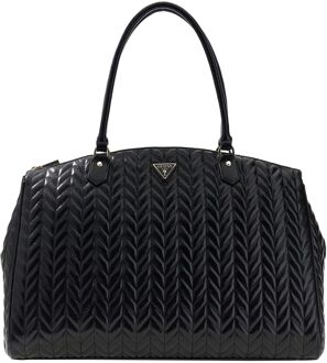 Guess Cheryl Deluxe Dome tote bag black schoudertas dames Zwart - H 34 x B 48 x D 18 cm