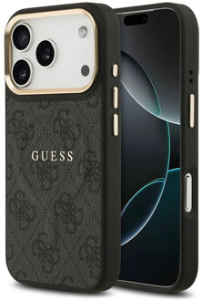 Guess Classic 4G Logo Backcover met MagSafe voor de Apple iPhone 17 Pro - Zwart