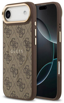 Guess Classic 4G Logo Backcover met MagSafe voor de Apple iPhone Air - Bruin