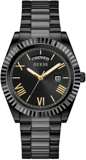 Guess Connoisseur Roestvrij Staal Zwart Horloge Guess , Black , Heren - ONE Size