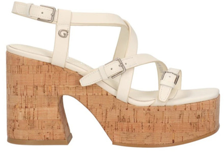 Guess Corke Sandalen Echt Leer Crème - 36