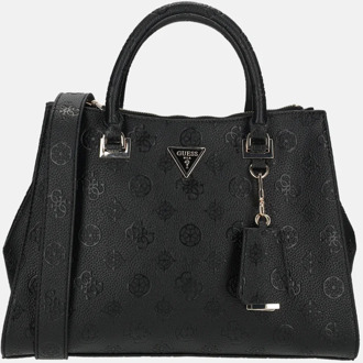 Guess Cresidia II society handtas black logo Zwart