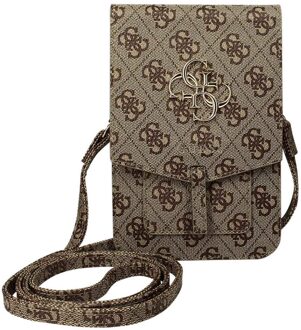Guess Crossbody Telefoontasje - Smartphone schoudertasje met riem 4G Logo - Bruin - One size