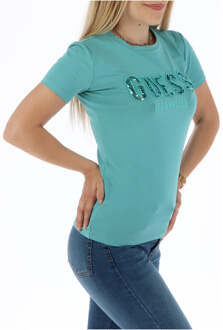 Guess Dames Lichtblauwe T-Shirt - maat