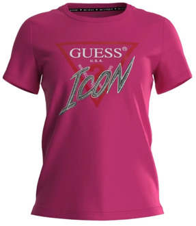 Guess Dames Roze T-Shirt Guess , Pink , Dames - M,Xs
