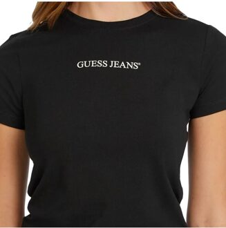 Guess dames slim fit T-shirt met print Zwart