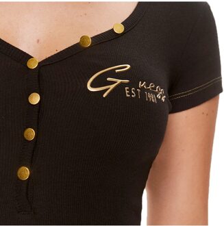Guess dames T-shirt “Classy G” Zwart - XS