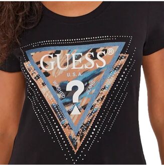 Guess dames T-shirt G met strass-patroon Zwart